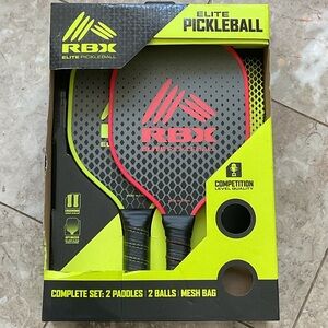 RBX Elite Pickleball Set with Red and Gray Paddles